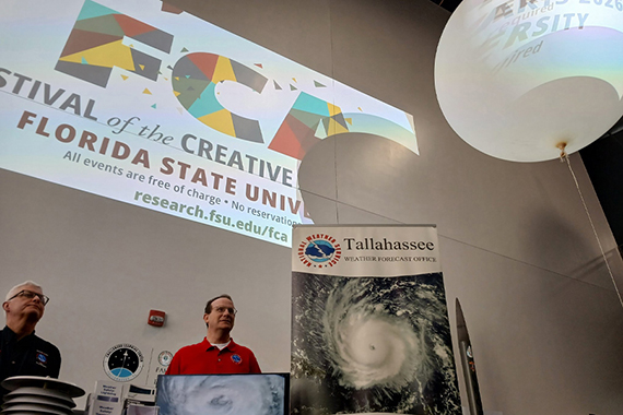 Meteorologists from the National Weather Service’s Tallahassee office at “It’s The Weather!” (Bill Wellock/Florida State University)