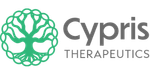 Cypris Therapeutics logo featuring a green circular emblem resembling a branching cellular or floral pattern to the left of the word “Cypris,” with “THERAPEUTICS” below in smaller gray text.