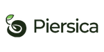 Piersica logo featuring a dark green circular leaf‑like symbol with a small sprout above the lowercase word “Piersica” in dark green text.